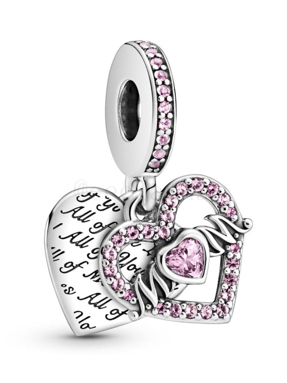 Pandora Pink Heart Mom Dangle Charm